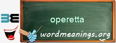 WordMeaning blackboard for operetta